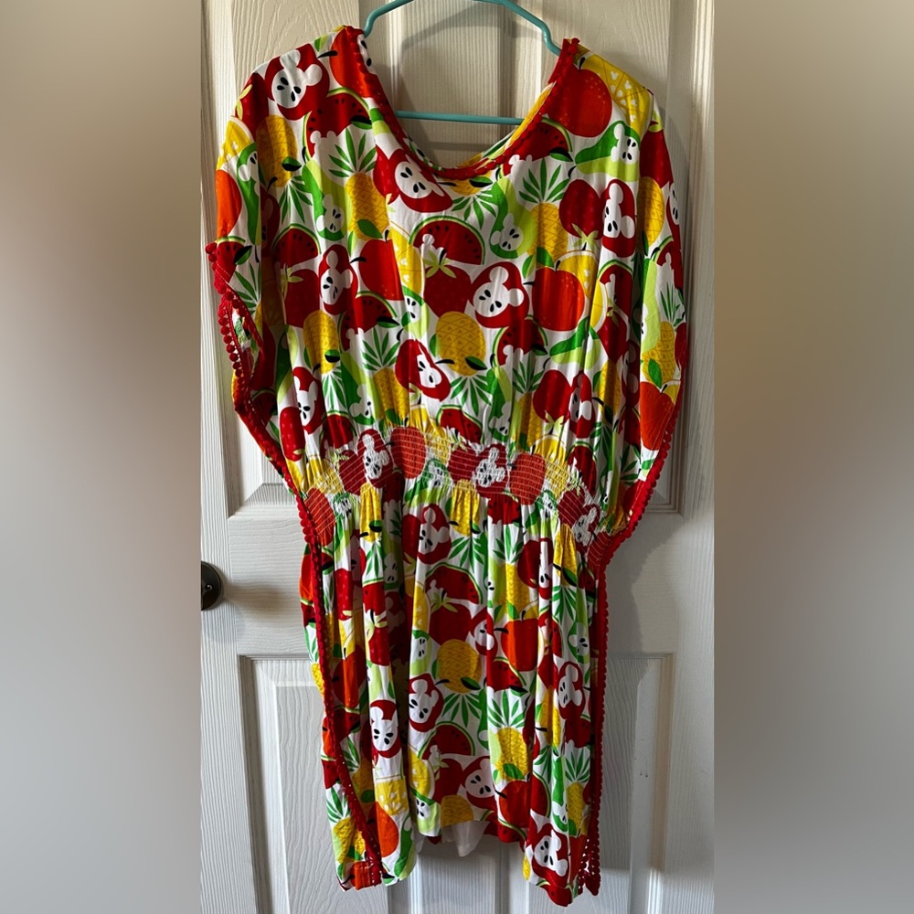 Disney Fruit Kaftan dress. Sz XS. Fruit & Mickey design.